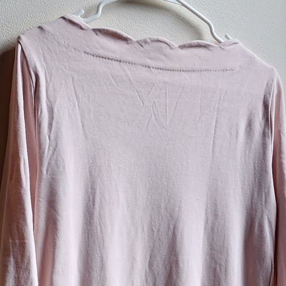 J. Crew Pink Scalloped Neckline Jersey Size Medium - Picture 11 of 14